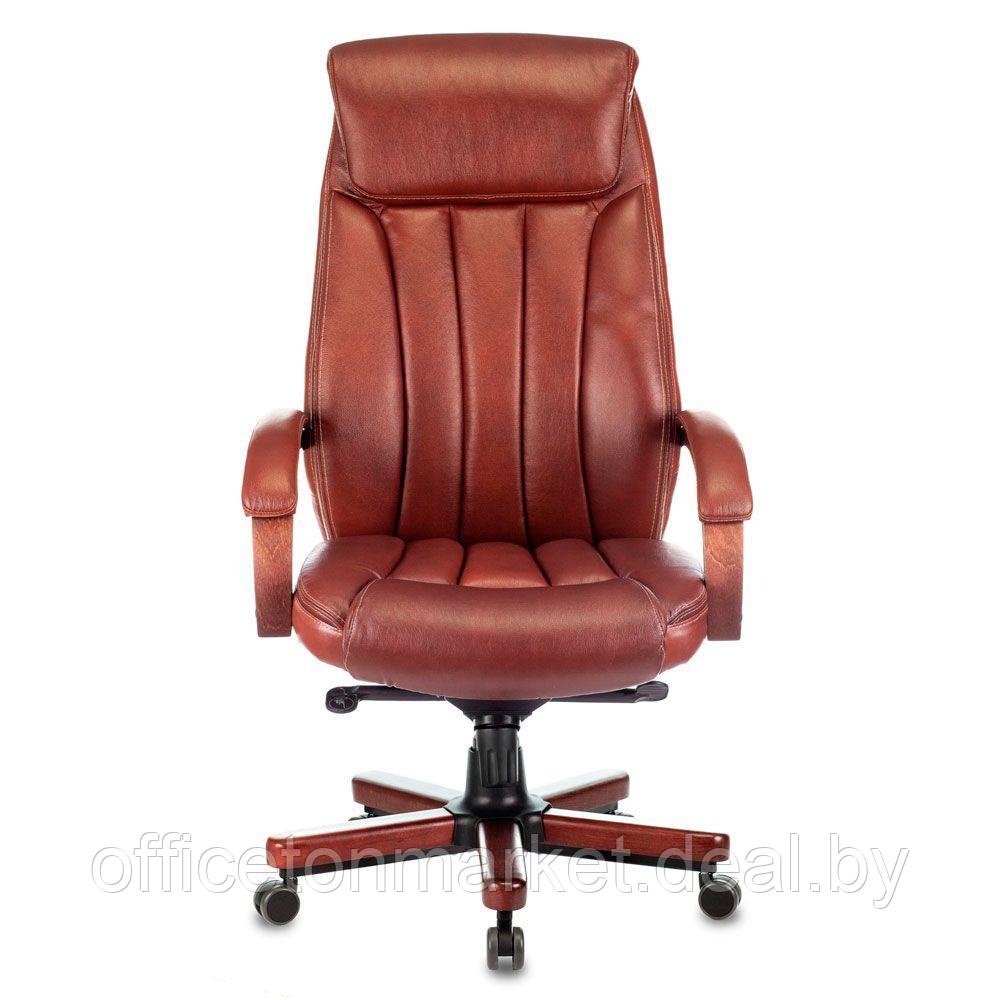 Кресло для руководителя Бюрократ "T-9922WALNUT", кожа, металл, дерево, светло-коричневый - фото 2 - id-p225960949