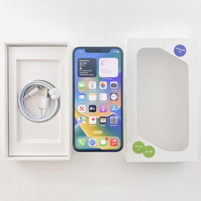 Apple iPhone X 64 GB Silver (Восстановленный)