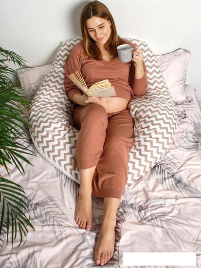 Подушка для беременных Amarobaby Зигзаг AMARO-40A-ZK (кофе) - фото 8 - id-p225813292