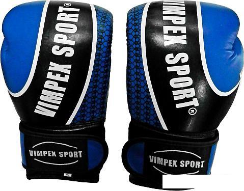 Перчатки для единоборств Vimpex Sport 3034 (14 oz, черный/синий)