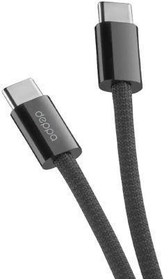Кабель Deppa USB Type-C (m) - USB Type-C (m), 1.5м, в оплетке, черный [72548] - фото 1 - id-p225598678
