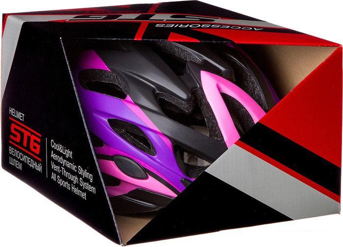 Cпортивный шлем STG MV29-A L (р. 58-61, розовый/фиолетовый/черный) - фото 5 - id-p225817530