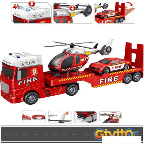 Автовоз Givito Пожарная. Городской пожарно-спасательный транспортер G235-476 - фото 3 - id-p225805128
