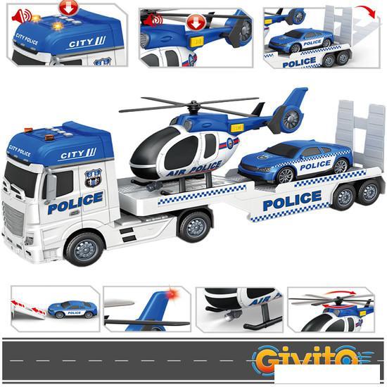 Автовоз Givito Полиция. Городской транспортер полицейских машин G235-475 - фото 3 - id-p225805143