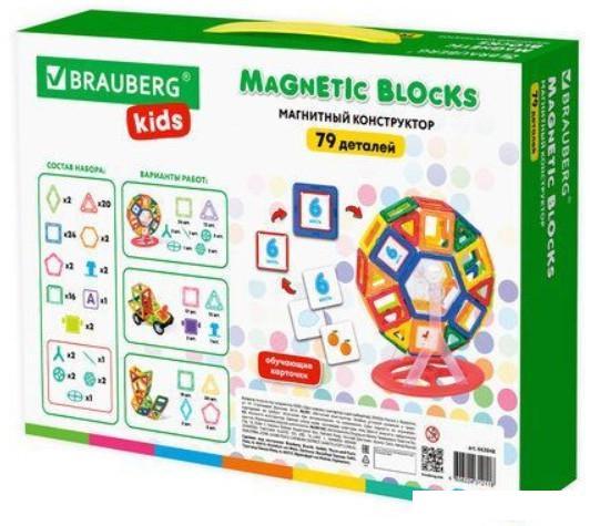 Магнитный конструктор BRAUBERG Kids Magnetic Mega Blocks-79 663848 - фото 5 - id-p225805177
