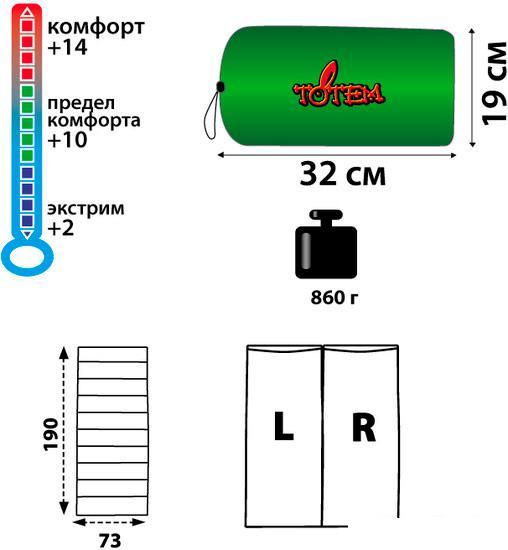 Спальный мешок Totem Woodcock [TTS-001.12] - фото 2 - id-p225818911