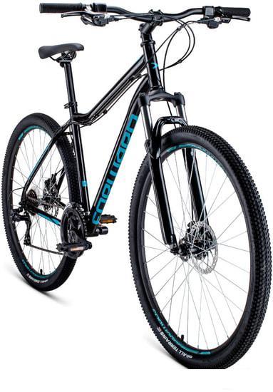 Велосипед Forward Sporting 29 2.0 disc р.17 2021 (черный/синий) - фото 2 - id-p225816688