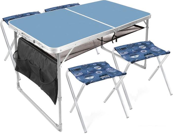 Стол со стульями Nika комплект мебели складной ССТ-К3 (голубой) - фото 1 - id-p225818052