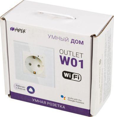 Умная розетка HIPER IoT Outlet W01 EU Wi-Fi белый [hdy-ow01] - фото 2 - id-p226074717