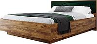 Кровать КМК Мебель 1600 Монтале КМК 0966.3 (дуб канзас/SAT 22 зеленый матовый)