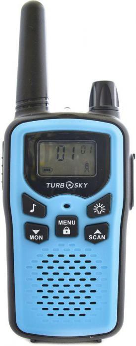 Комплект раций Turbosky T35 8кан. до 5км компл.:2шт AAA черный/синий - фото 6 - id-p225963577