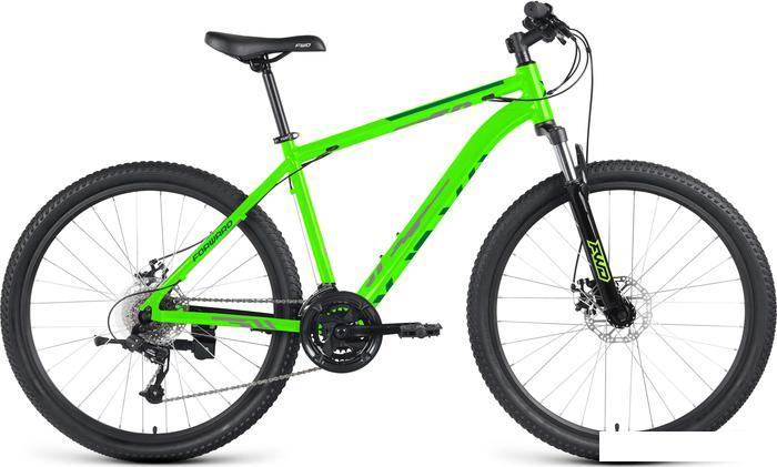 Велосипед Forward Katana 27.5 D 2023 (ярко-зеленый/серый) - фото 1 - id-p225809902