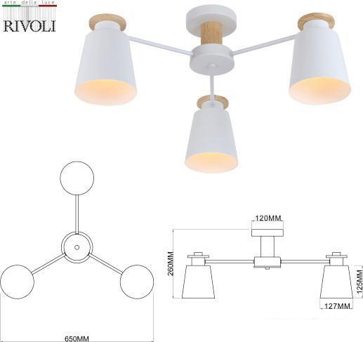 Люстра средней высоты Rivoli Adna 9112-303 Б0053435 - фото 4 - id-p225811452