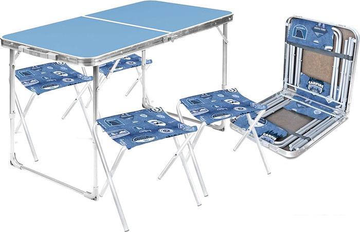 Стол со стульями Nika складной стол влагостойкий и 4 стула ССТ-К2 (голубой) - фото 1 - id-p225818313