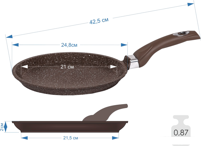 Блинная сковорода Мечта Гранит Brown 14806 - фото 2 - id-p225802590