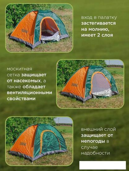Треккинговая палатка ISMA LY-1622 (оранжевый/зеленый) - фото 4 - id-p225808577