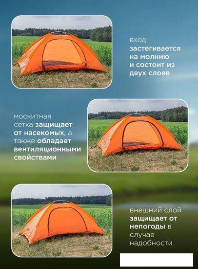Треккинговая палатка ISMA CL-S10-2P (оранжевый) - фото 5 - id-p225808644