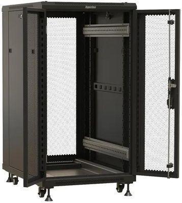 Шкаф коммутационный Hyperline TTBR-1866-DD-RAL9004 напольный, перфорированная двустворчатая передняя дверь, - фото 2 - id-p225819862