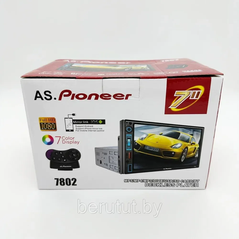 Магнитола в машину 1 din с экраном 7" Bluetooth Pioneer 7802 - фото 5 - id-p226204008