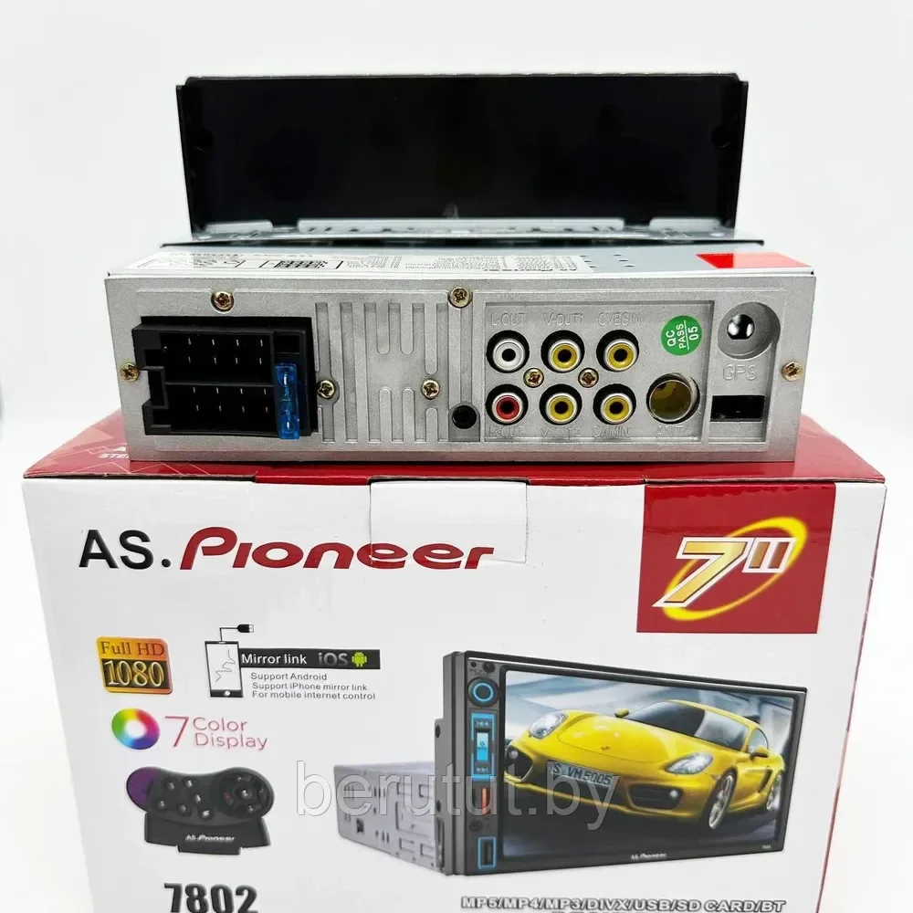 Магнитола в машину 1 din с экраном 7" Bluetooth Pioneer 7802 - фото 3 - id-p226204008