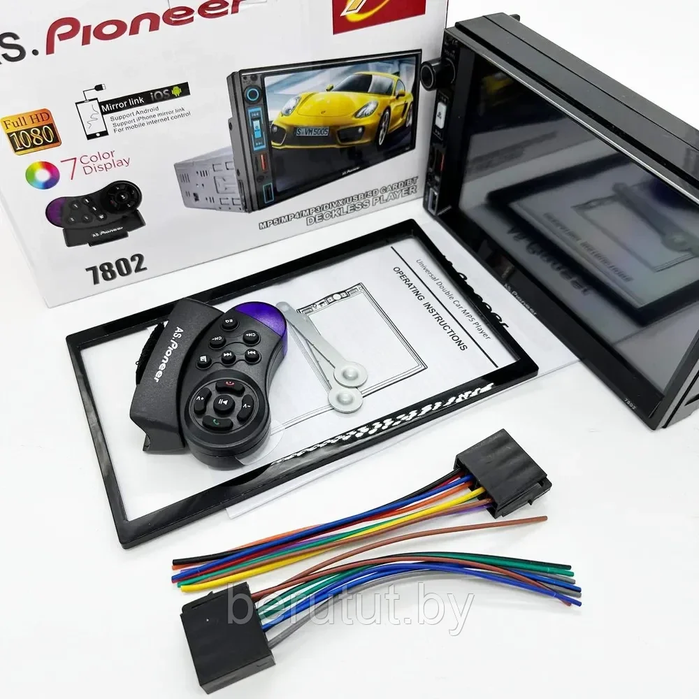 Магнитола в машину 1 din с экраном 7" Bluetooth Pioneer 7802 - фото 4 - id-p226204008
