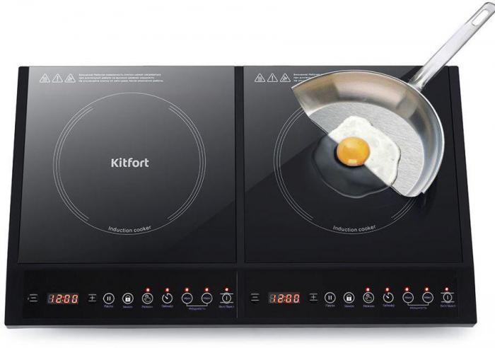 Плита Индукционная Kitfort КТ-122 черный стеклокерамика (настольная) - фото 7 - id-p226075851