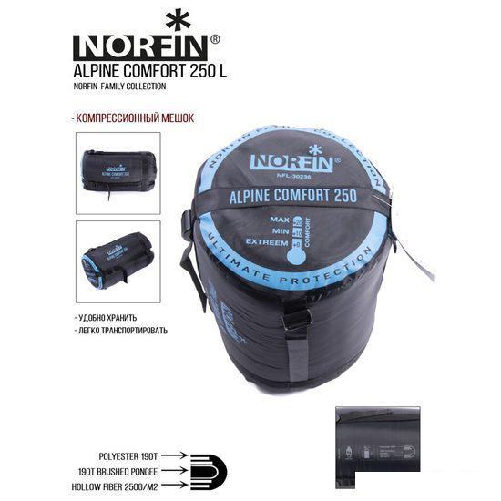 Спальный мешок Norfin Alpine Comfort 250 (левая молния) - фото 4 - id-p225814666