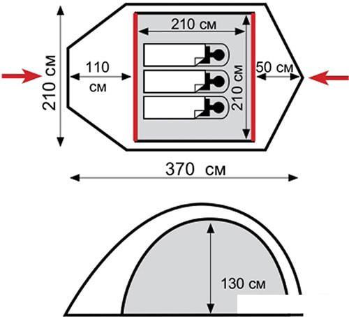 Палатка TRAMP Lair 3 v2 - фото 2 - id-p225818577