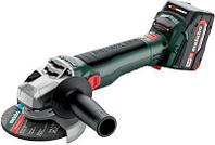 Угловая шлифмашина METABO W 18 LT BL11-125 Quick, аккумуляторная, с 2 АКБ [613052510]