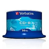 Диск Verbatim на шпинделе, CD-R, 0.7 гб, круглый бокс, 50 шт, фото 2