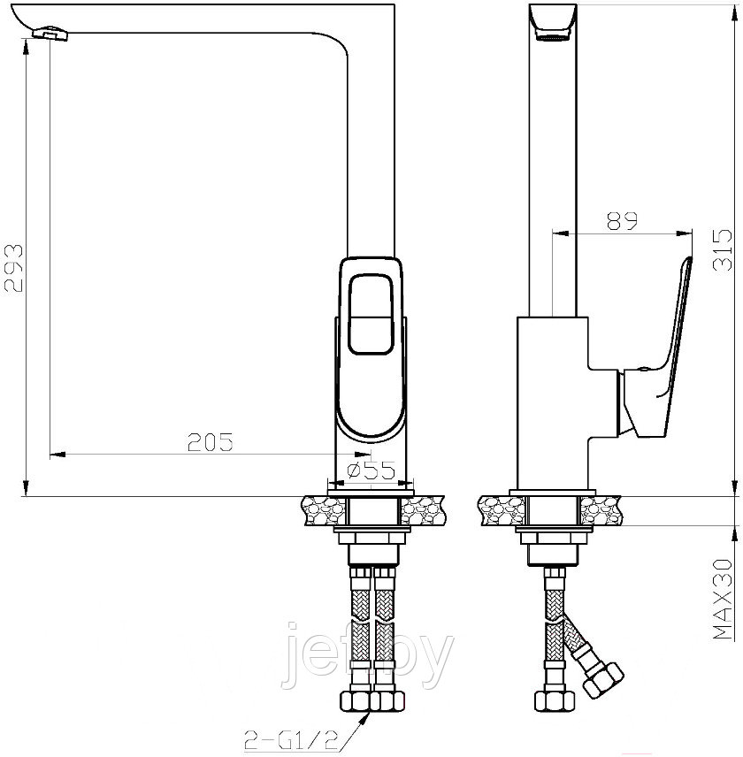 Смеситель для кухни (LT) D35 AVBEL4-A360 AV ENGINEERING AVBEL4-A360-256 - фото 2 - id-p195484785