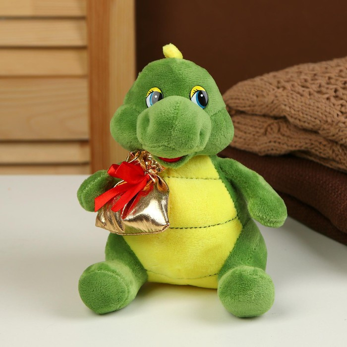 Мягкая игрушка «Дракон», с подарком, 17 см, цвет зелёный - фото 2 - id-p226204994
