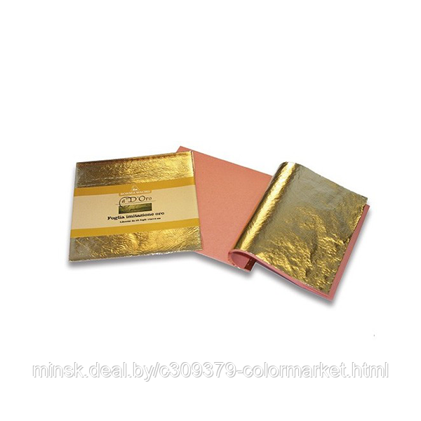 Поталь в листах Borma IMITATION GOLD LEAF цвет золото 16 x 16 см 500 шт. - фото 1 - id-p223611975