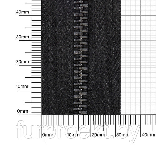 Молния № 5 металл-ая двухсторонняя бл/никель полир 322 черн М