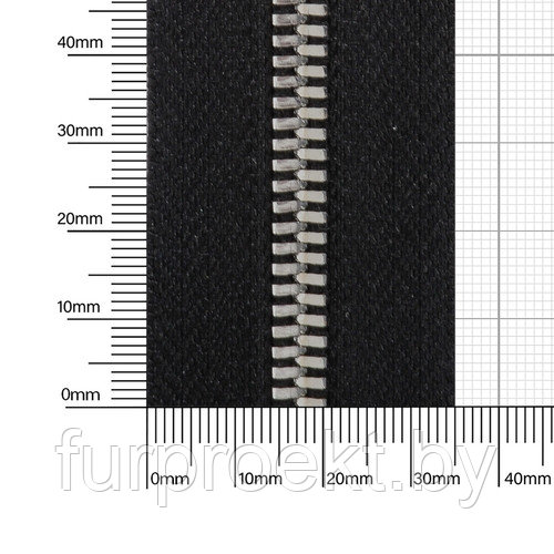 Молния № 5 металл-ая двухсторонняя никель полир 322 черн МЗ