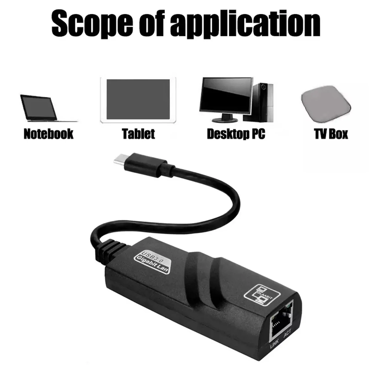 Адаптер - переходник USB3.1 Type-C - RJ45 (LAN) до 1000 Мбит/с, черный 555616 - фото 3 - id-p225058899