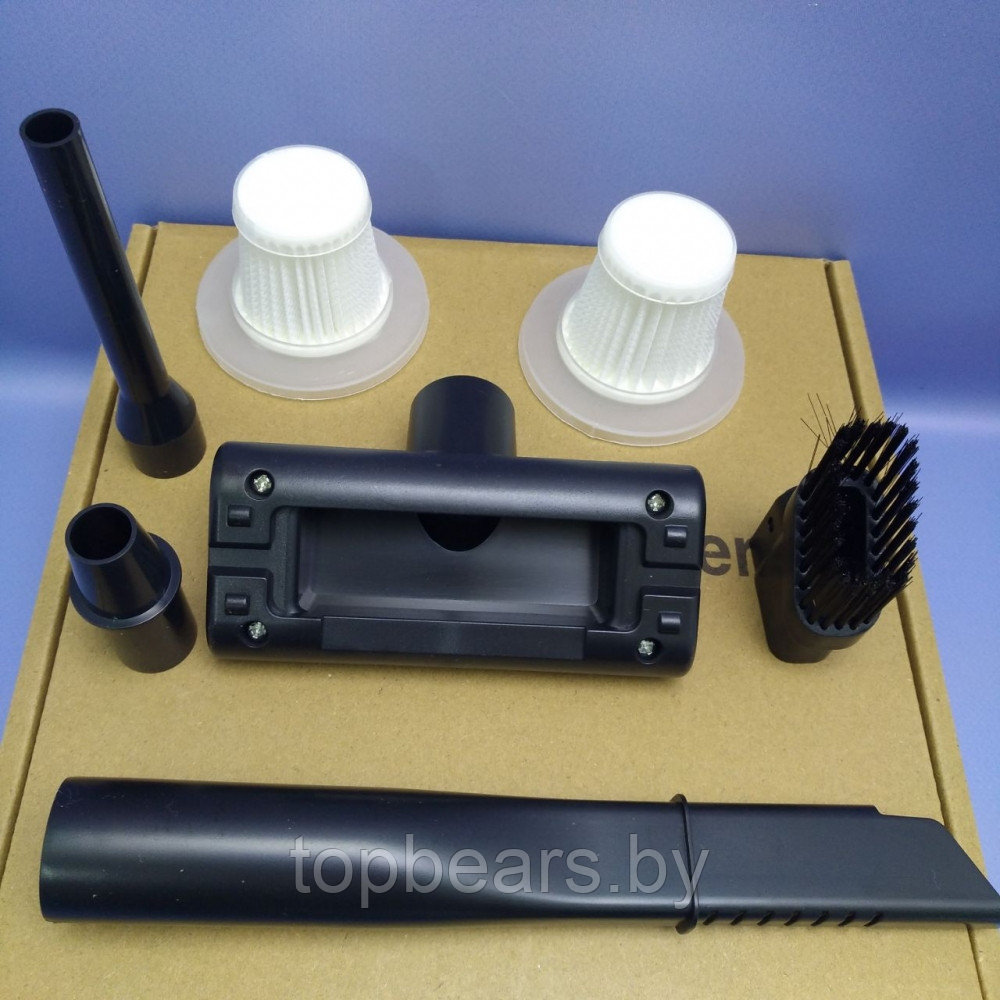 Портативный вакуумный пылесос для авто и дома Vacuum Cleaner, 5 насадок, 2 сменных фильтра, 2000 мАч - фото 4 - id-p226205756