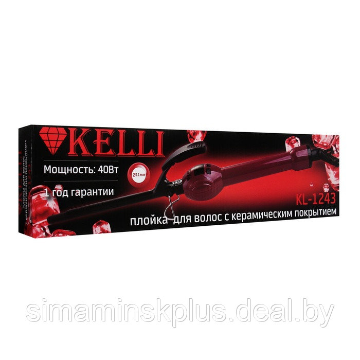 Плойка KELLI KL-1243, 40 Вт, керамическое покрытие, d=11 мм, чёрно-розовая - фото 5 - id-p226208515