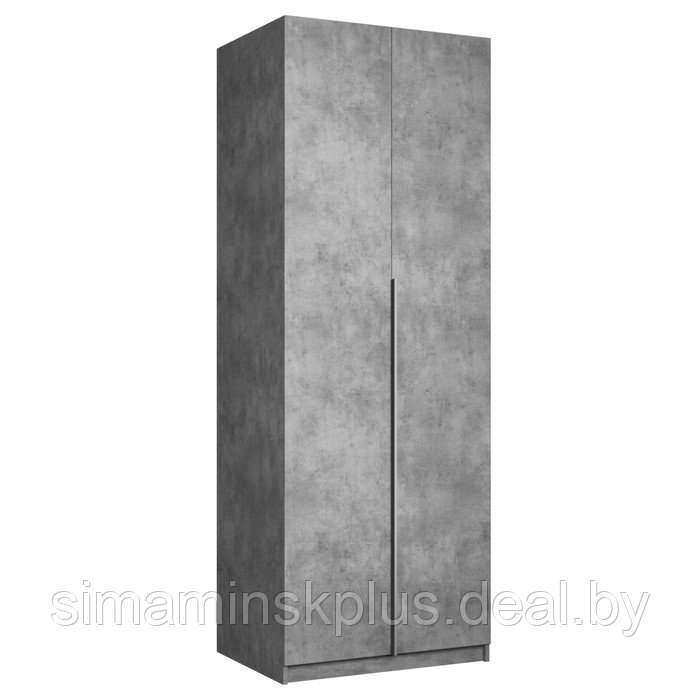 Шкаф распашной «Локер», 800×530×2200 мм, 2-х дверный, без полок, 1 ящик, цвет бетон - фото 1 - id-p226208925