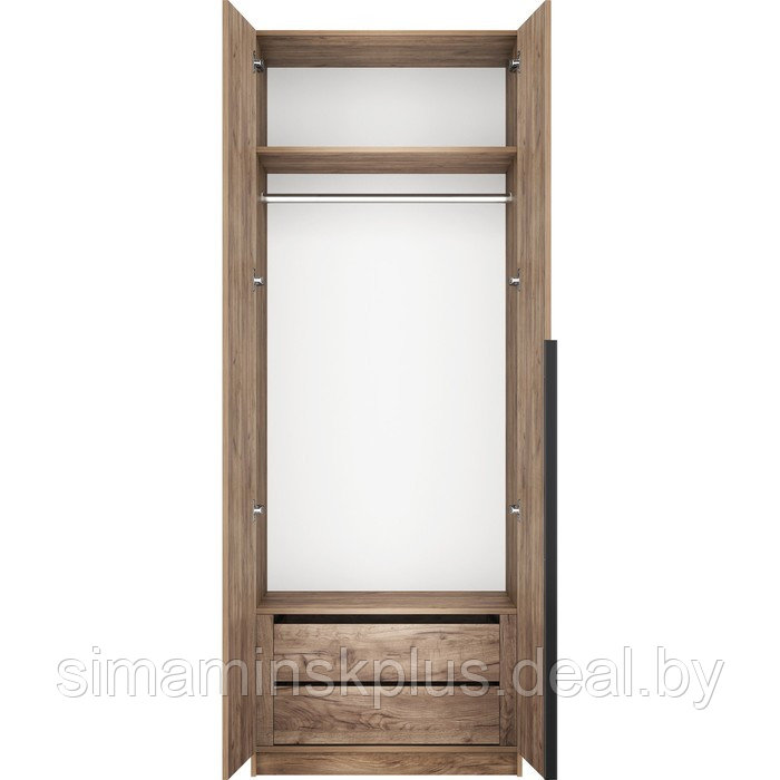 Шкаф распашной «Локер», 800×530×2200 мм, 2-х дверный, без полок, 1 ящик, дуб табачный - фото 2 - id-p226208926