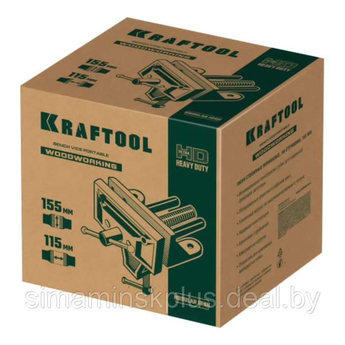 Тиски столярные KRAFTOOL 32702-155, переносные, на струбцине, 155 мм - фото 3 - id-p226209146