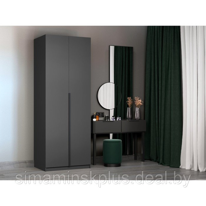 Шкаф гармошка «Локер», 800×530×2200 мм, 2-х дверный, полки, цвет серый диамант - фото 1 - id-p226208932