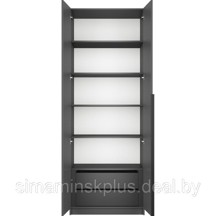 Шкаф распашной «Локер», 800×530×2200 мм, 2-х дверный, полки, 1 ящик, цвет серый диамант - фото 2 - id-p226208941