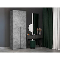 Шкаф гармошка «Локер», 800×530×2200 мм, 2-х дверный, полки, 1 ящик, цвет бетон
