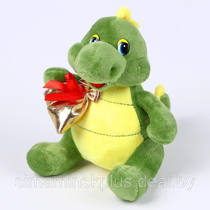 Мягкая игрушка «Дракон», с подарком, 17 см, цвет зелёный - фото 1 - id-p226209306