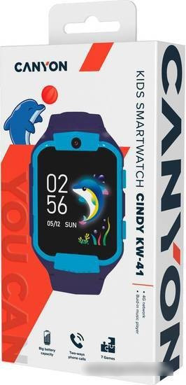 Детские умные часы Canyon Cindy KW-41 (синий/голубой) - фото 4 - id-p226209509