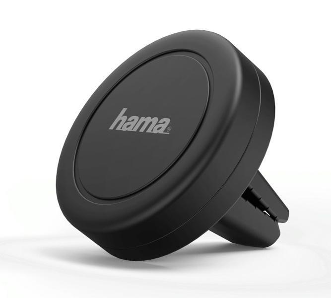 Держатель Hama Magnet Vent магнитный черный для смартфонов (00188301) - фото 1 - id-p226209493