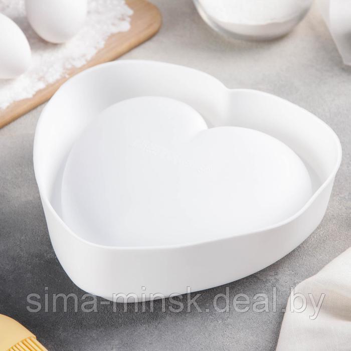 Форма для выпечки и муссовых десертов «Сердце», силикон, 26×26×6 см, цвет белый - фото 3 - id-p226213583