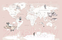 Фотообои листовые Citydecor Карта мира на русском 8