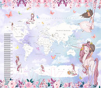Фотообои листовые Citydecor Princess карта мира с ростомером 17